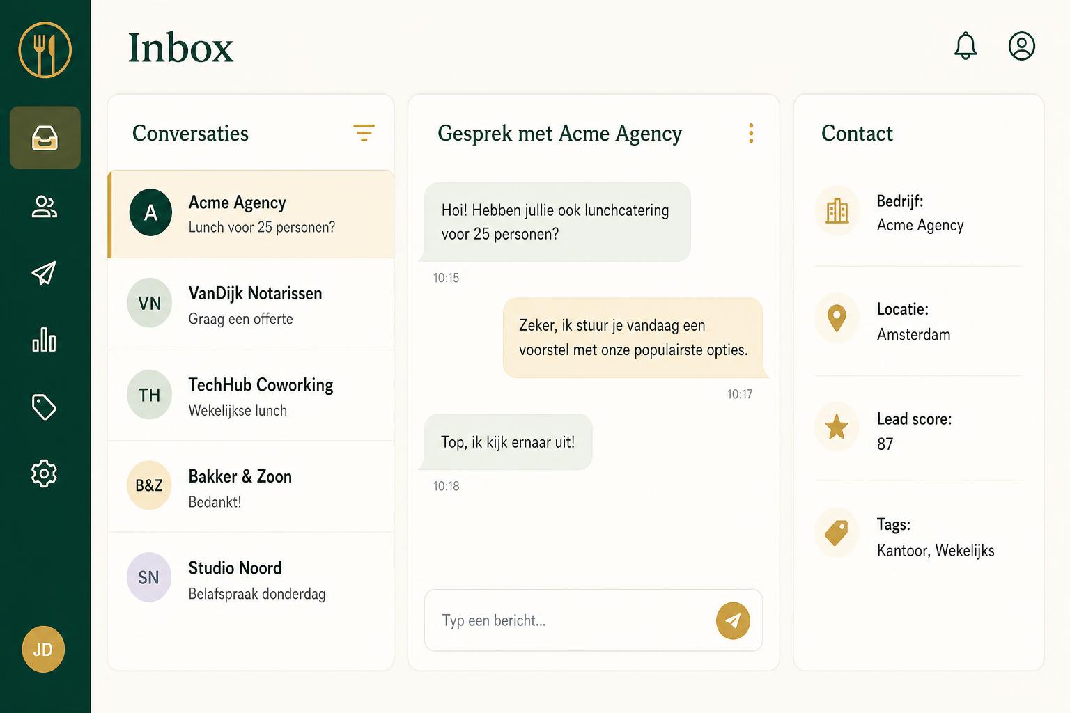 Caater unified inbox